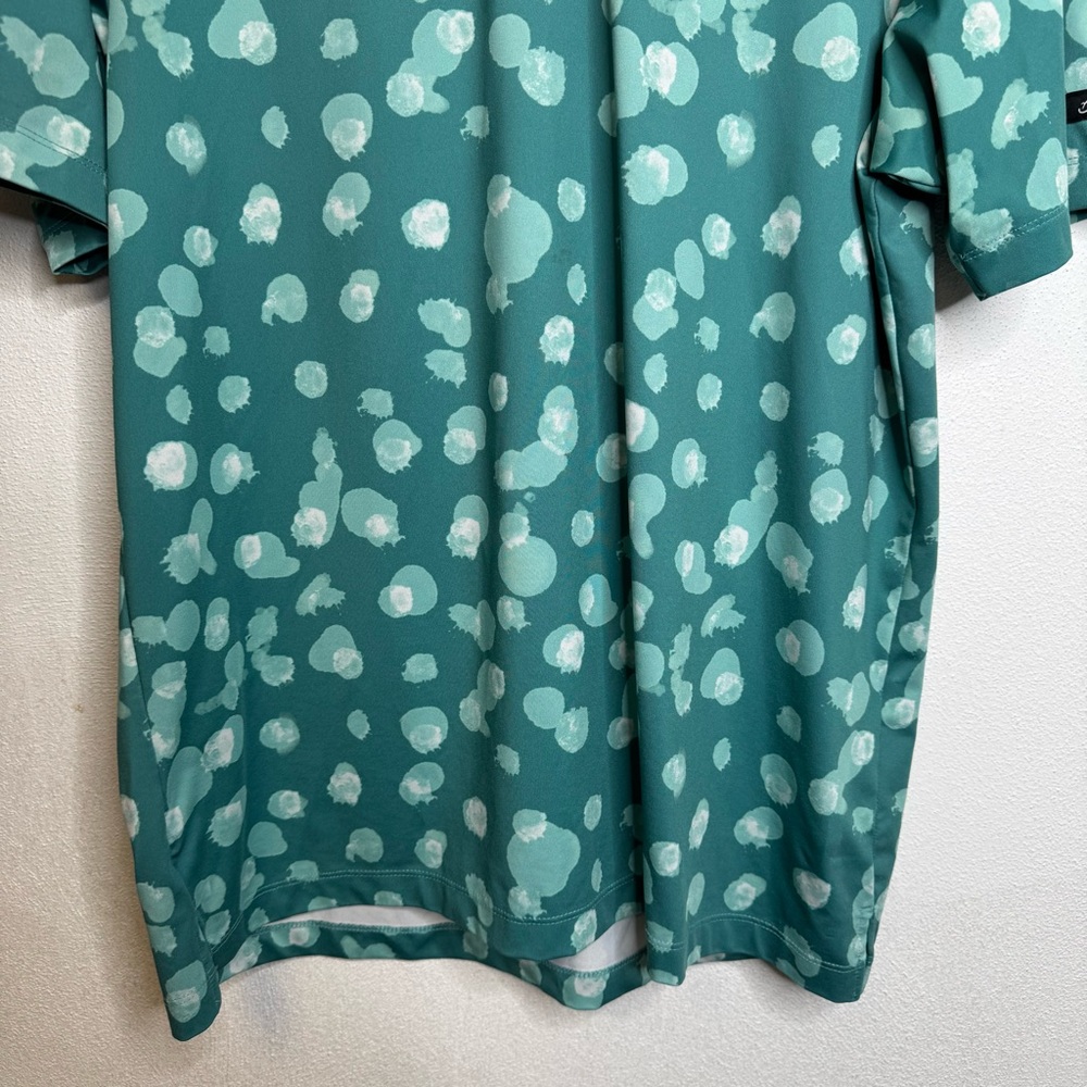 Bad Birdie Waterboy Retired Dot Bam Bam Teal Preppy Golf Polo Athletic Shirt M - Picture 6 of 11